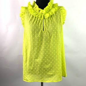 J Crew Womens Ruffle Top In Clip Dot Size 10